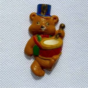 Brown Bear with Drum Vintage Magnet